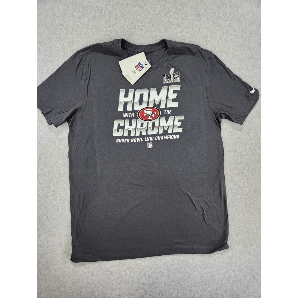 NEW Mens XLarge Nike San Francisco Home With The Chrome Super Bowl Champs Tee XL